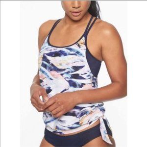 Athleta Vivid Side Tie Blousy Tankini Top Sz Large